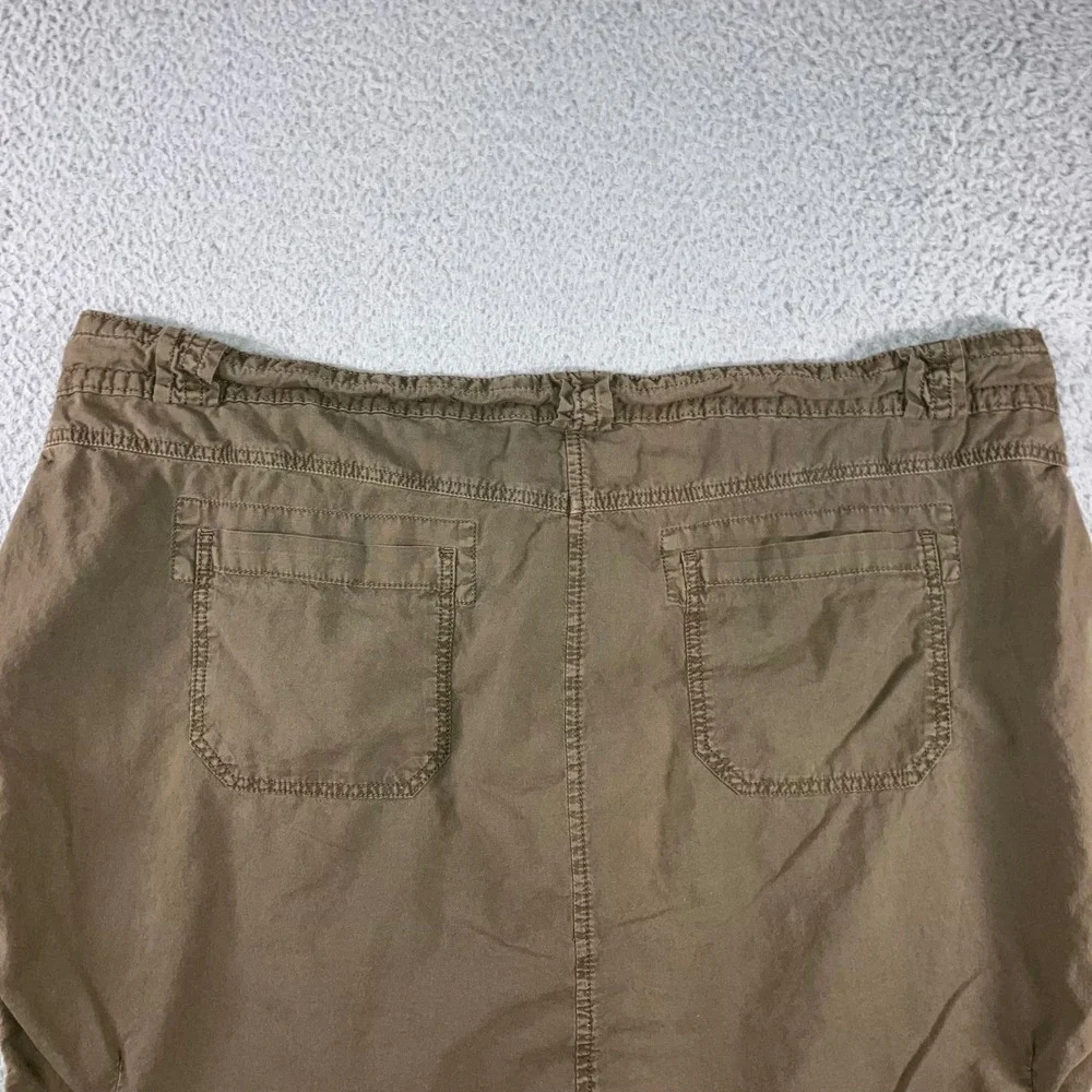 Utility Mini Skirt Women 5XL‎ Olive Drab Drawstring Casual Retro Outdoor y2k